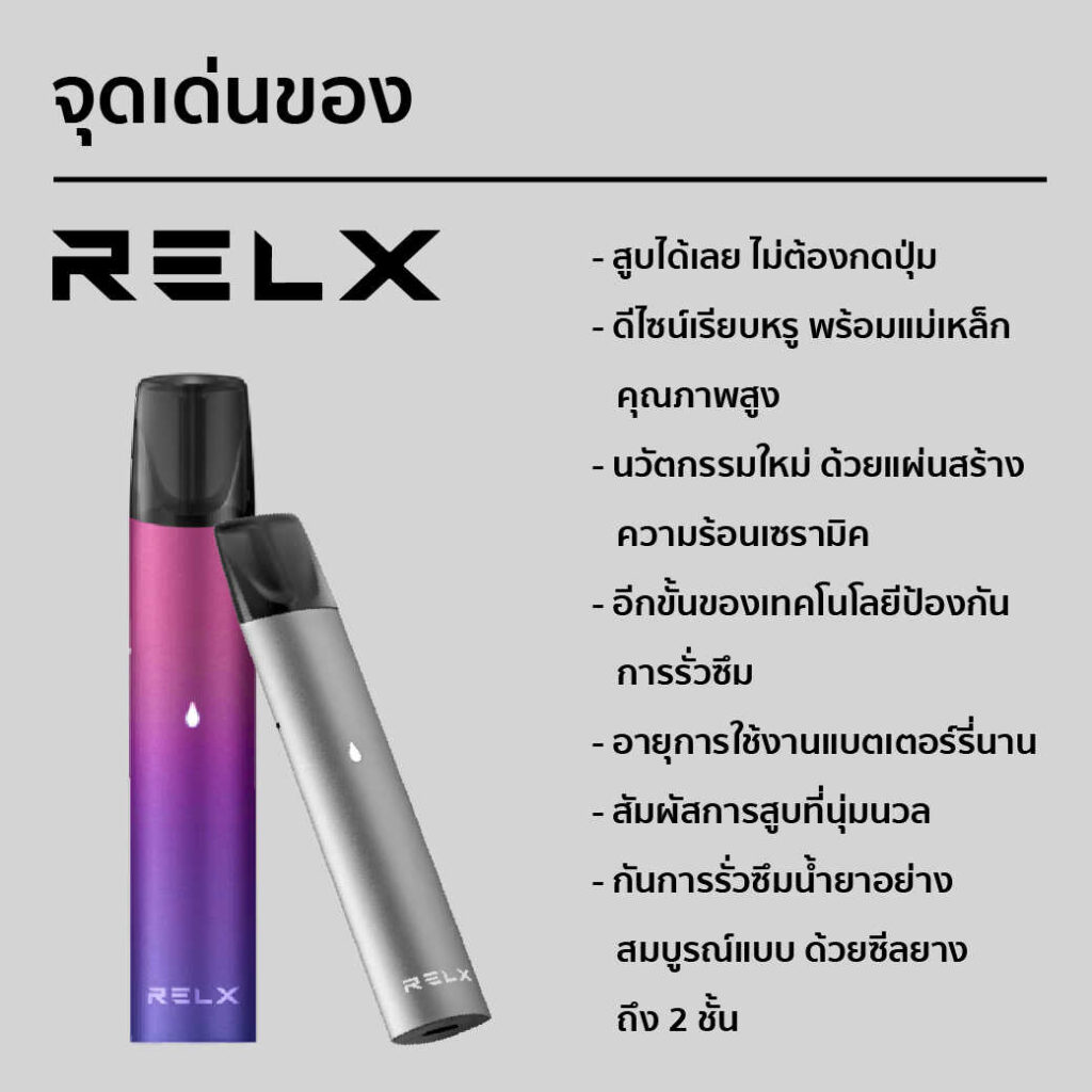 จุดเด่นของ Relx Zero