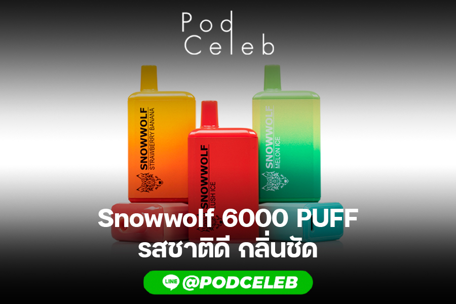 Snowwolf 6000 PUFF รสชาติดี กลิ่นชัด